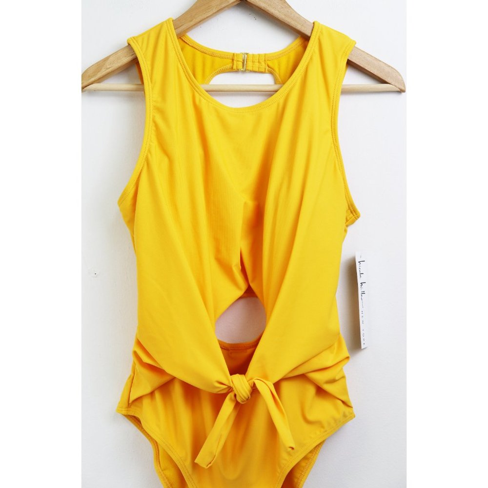 NWT Nicole Miller One-Piece Tie Front Swimsuit L - Picture 6 of 8